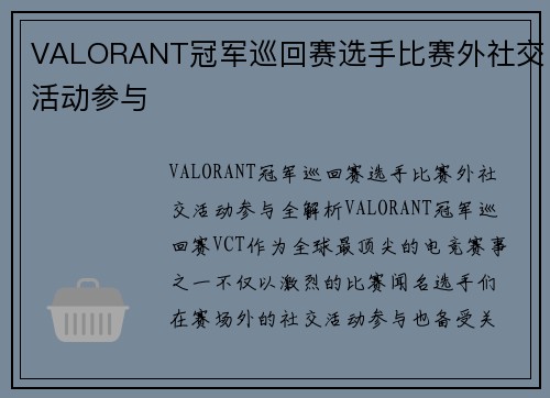 VALORANT冠军巡回赛选手比赛外社交活动参与